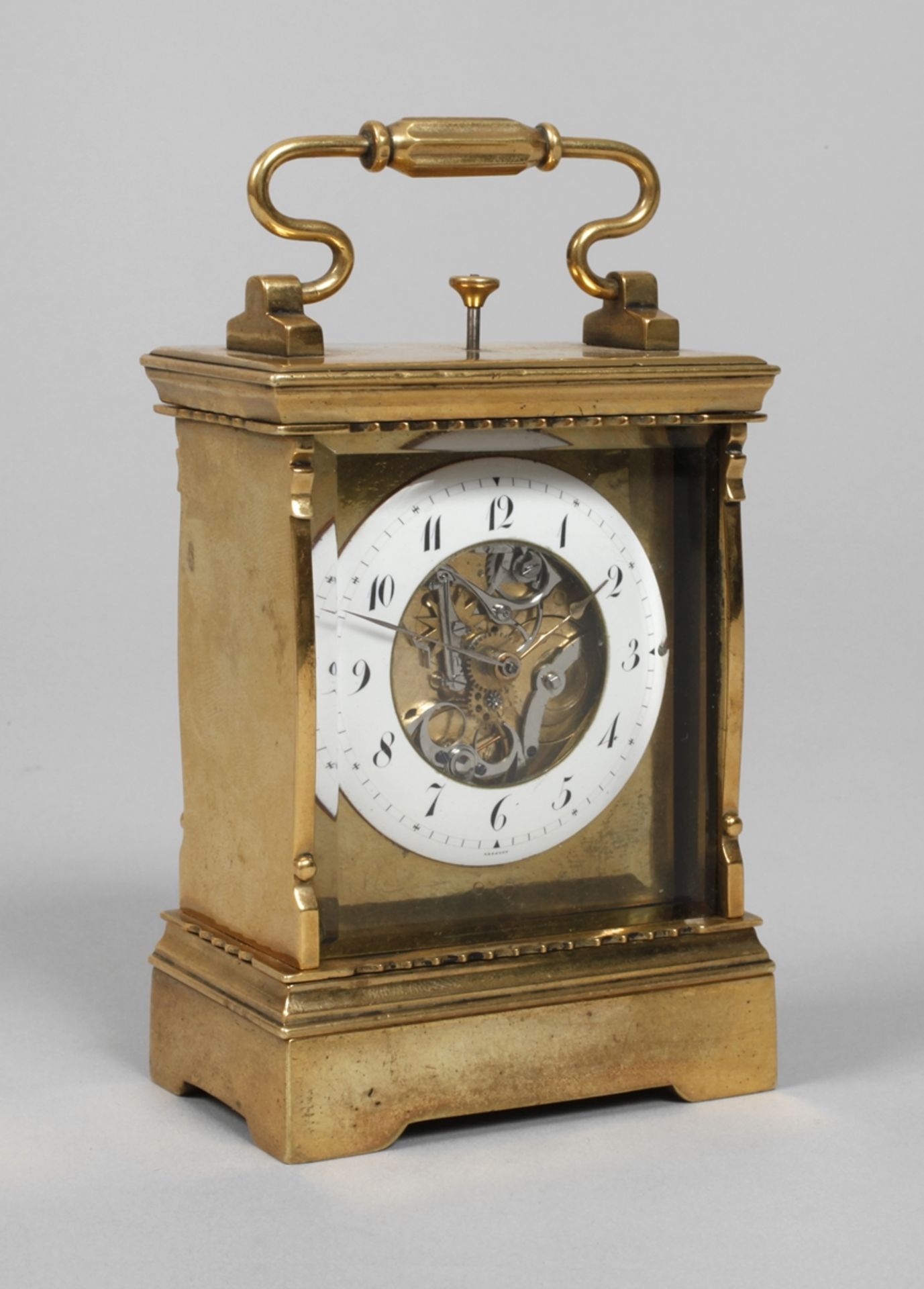 Skeletonised table clock Anton Heckel Vienna