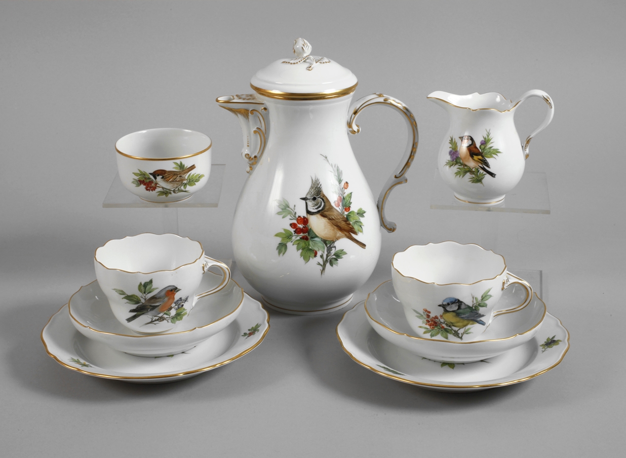 Meissen Tête-à-Tête "Bird and Insect Painting"