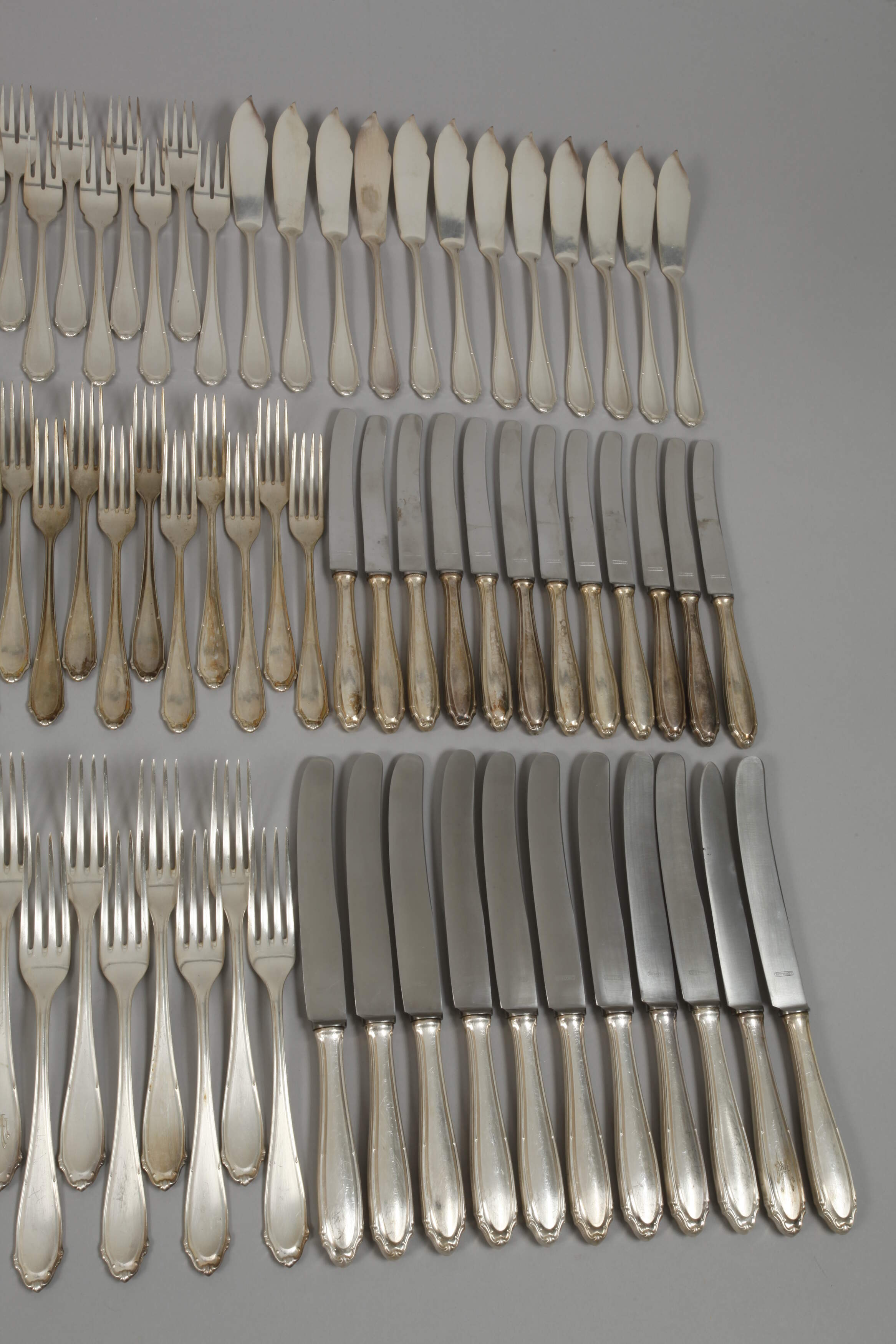 Large silver cutlery set - Image 4 of 6