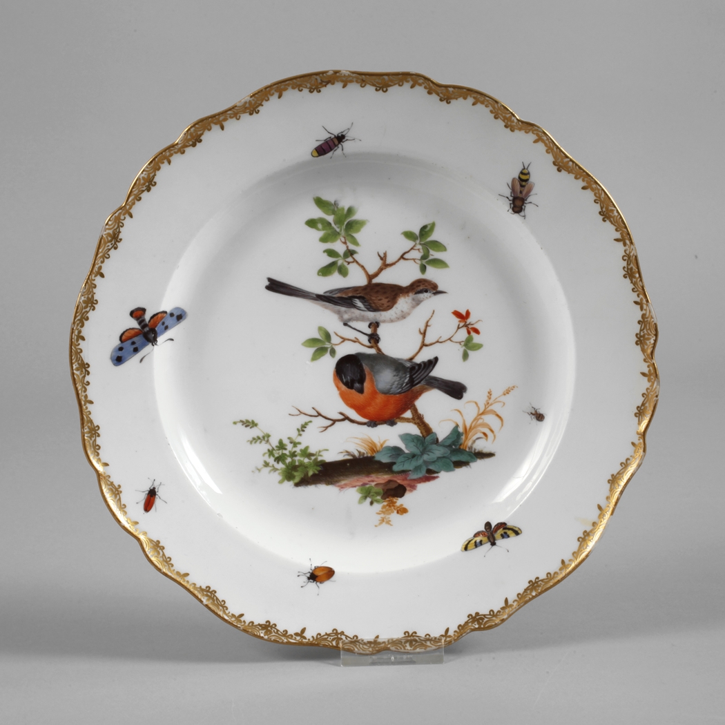 Meissen ornamental plate bird painting 