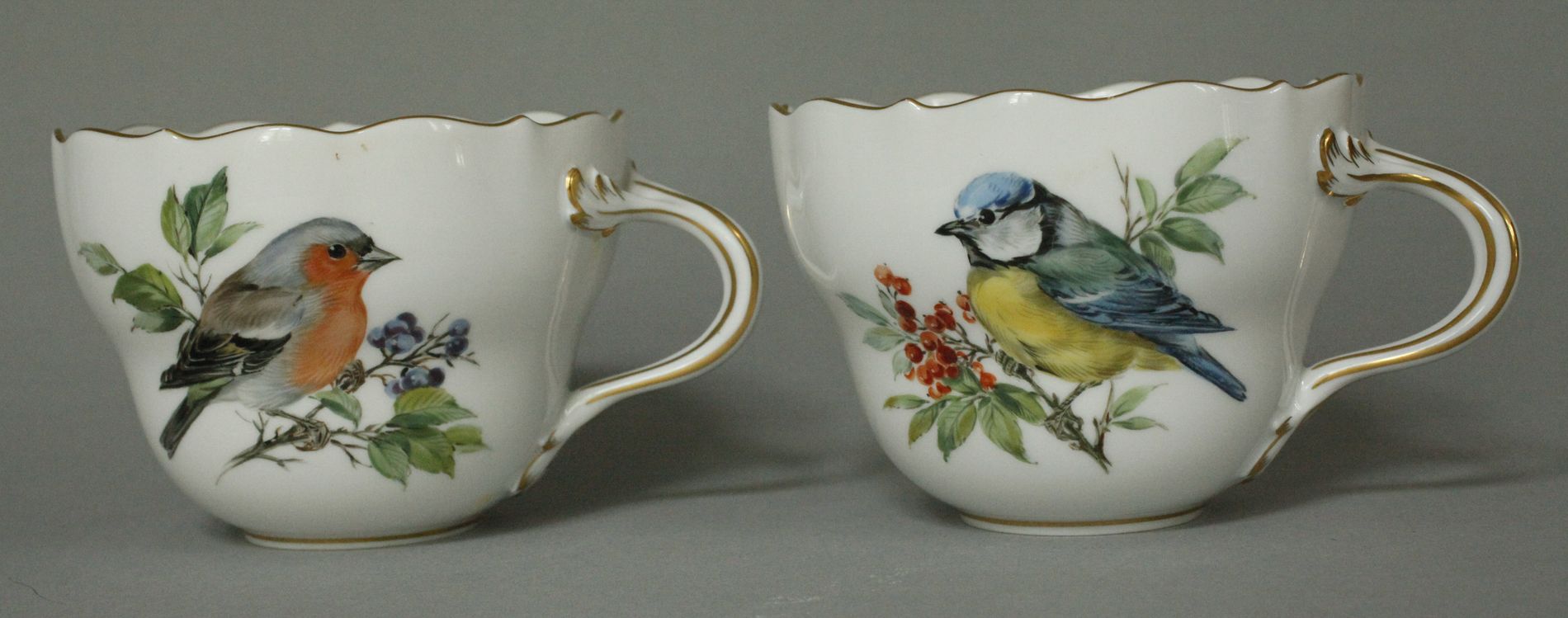Meissen Tête-à-Tête "Bird and Insect Painting" - Image 9 of 12