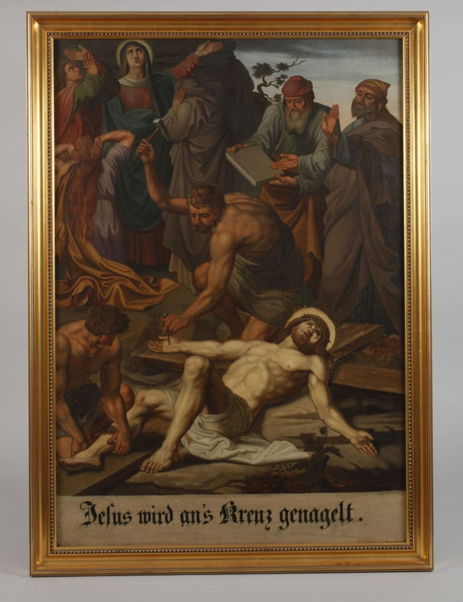 Kreuzwegszene, "Jesus wird an´s Kreuz genagelt" - Bild 2 aus 4
