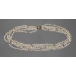 Multi-strand pearl necklace