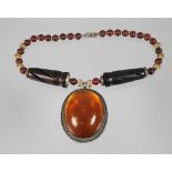 Large necklace with amber