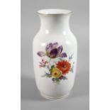 Meissen large baluster vase flower painting