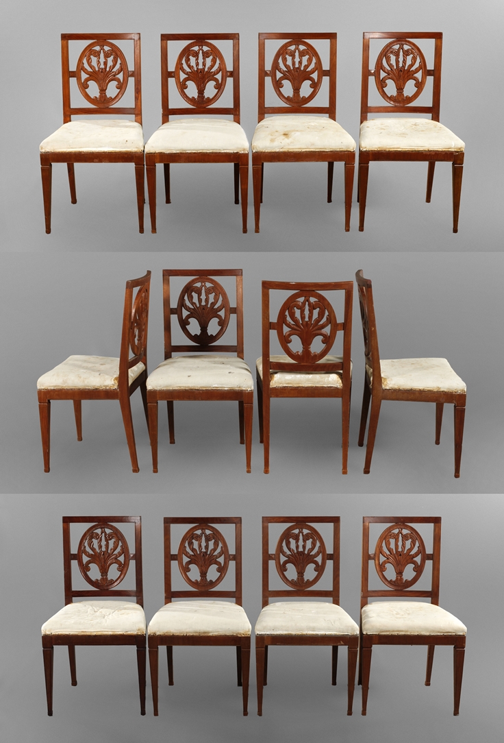 Twelve classicist chairs