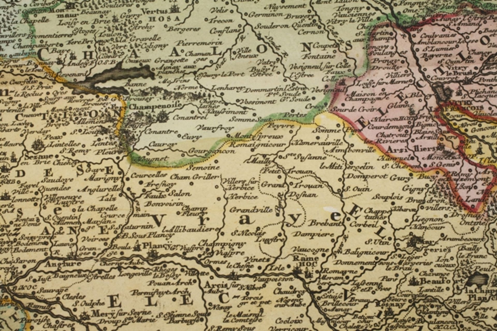 Johann Baptist Homann, copper engraving map of Champagne - Image 4 of 4