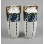Silesia, pair of vases with nasturtium decoration