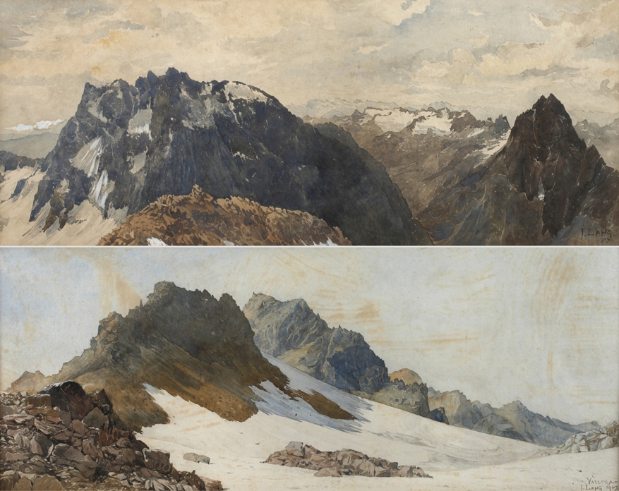 Josef Adolf Lang, attr, Two mountain landscapes