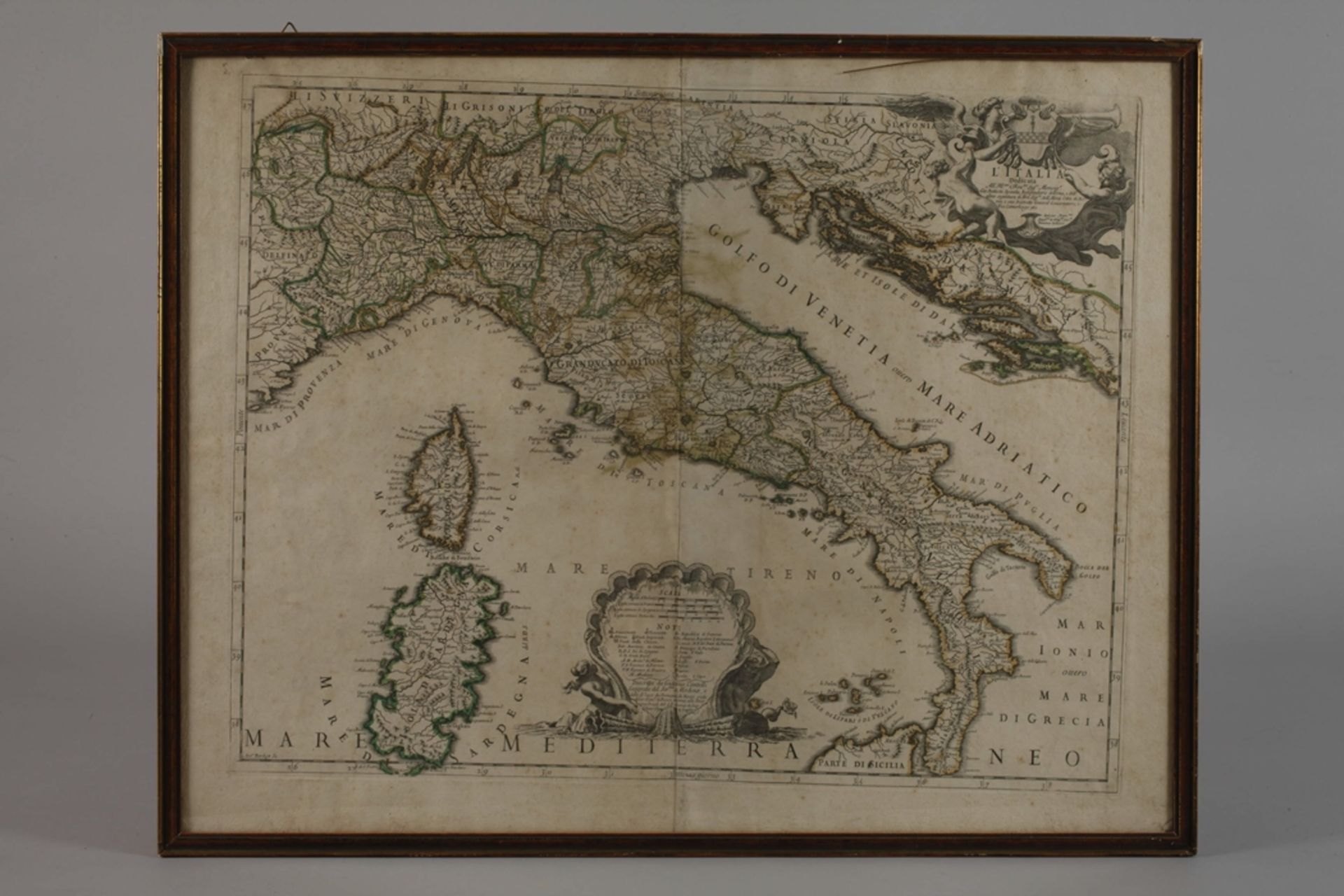 Giovanni de Rossi, copper engraving map of Italy - Image 2 of 5