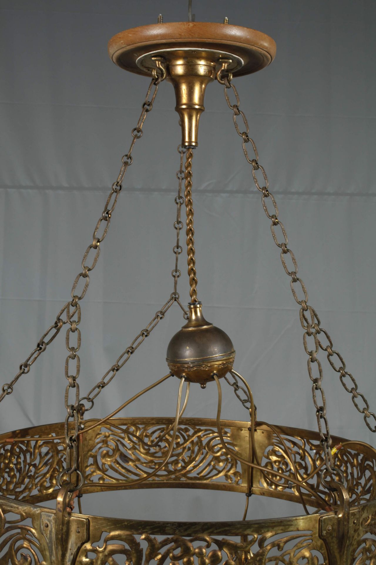 Large Art Nouveau ceiling chandelier  - Image 2 of 5