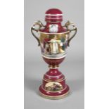 Bohemian ceremonial vase with pedestal in the old Viennese style