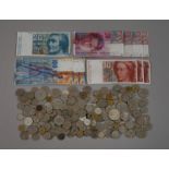 A collection of Swiss francs