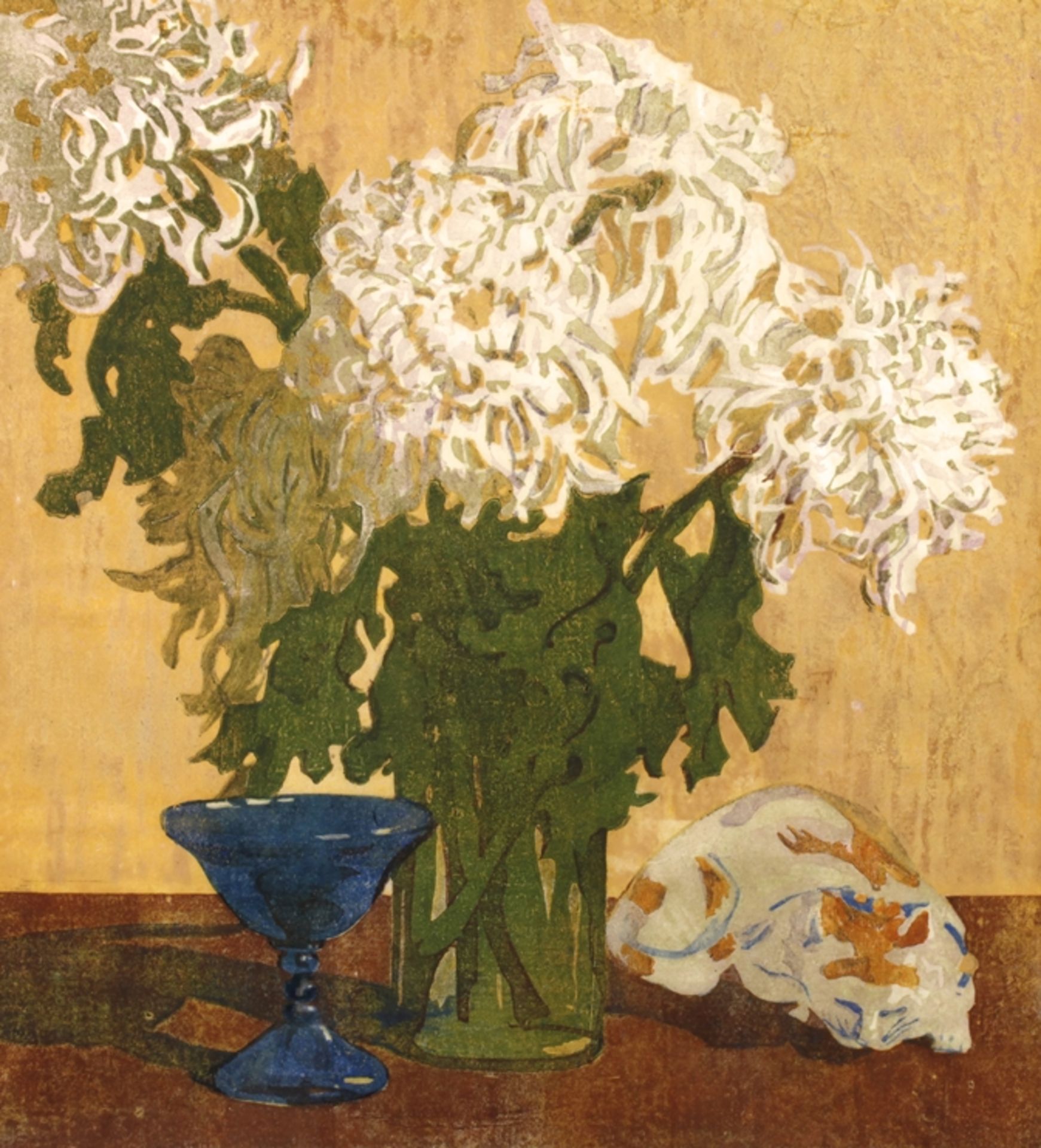 Erna Halleur, Stillleben mit Federchrysanthemen