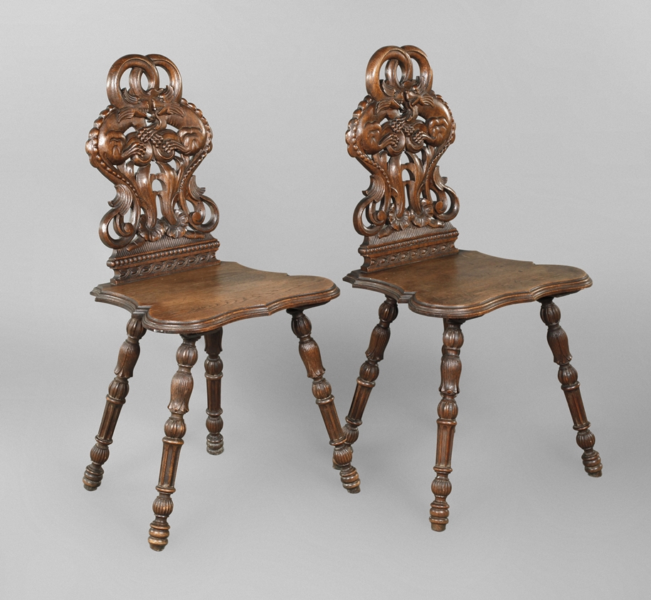Pair of Historicism board chairs