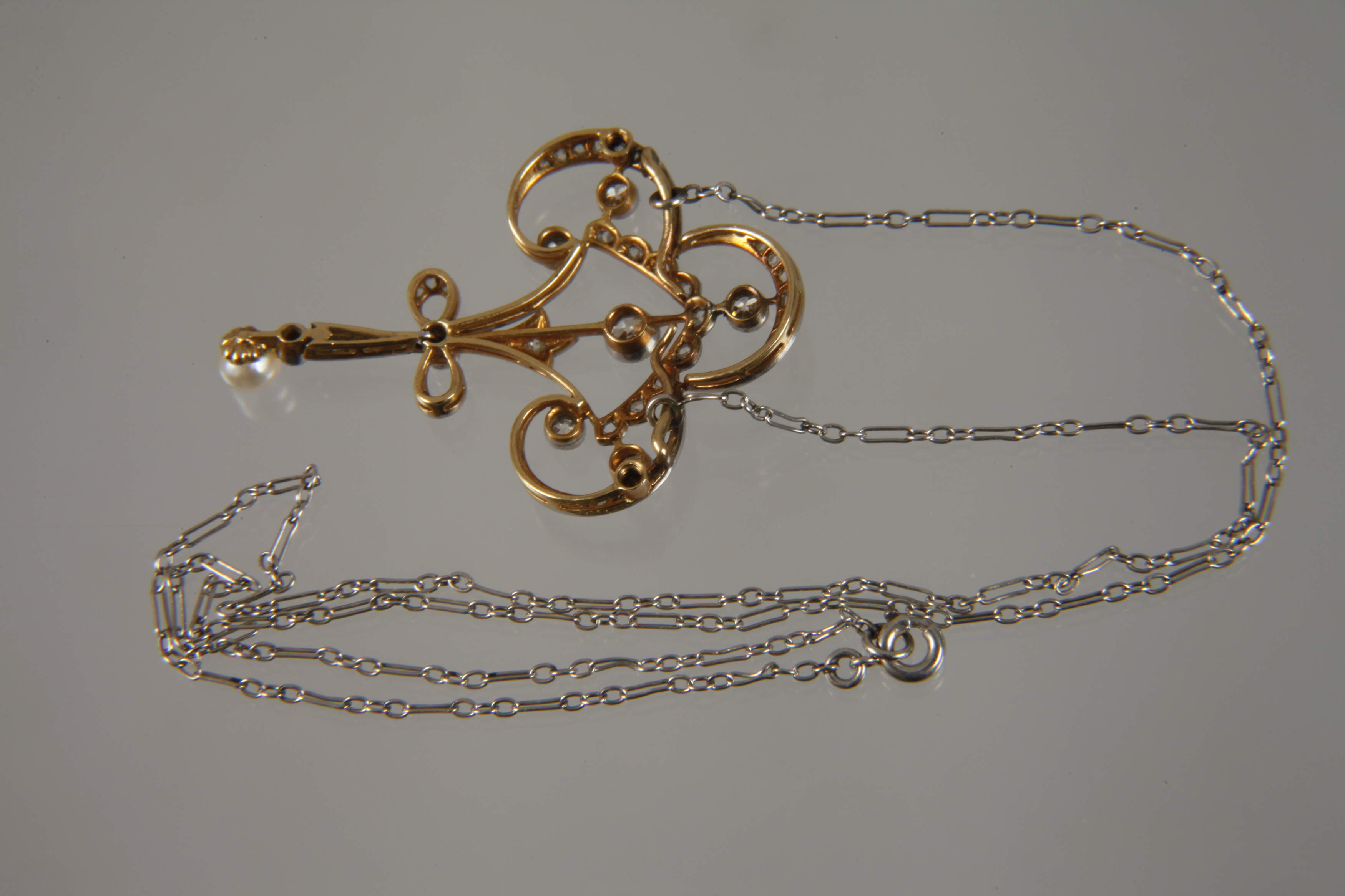 Diamond necklace Art Nouveau - Image 3 of 5