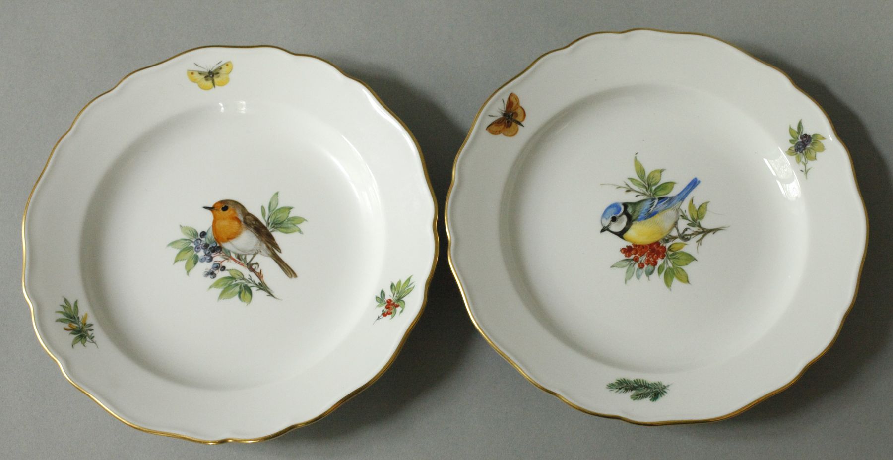 Meissen Tête-à-Tête "Bird and Insect Painting" - Image 7 of 12