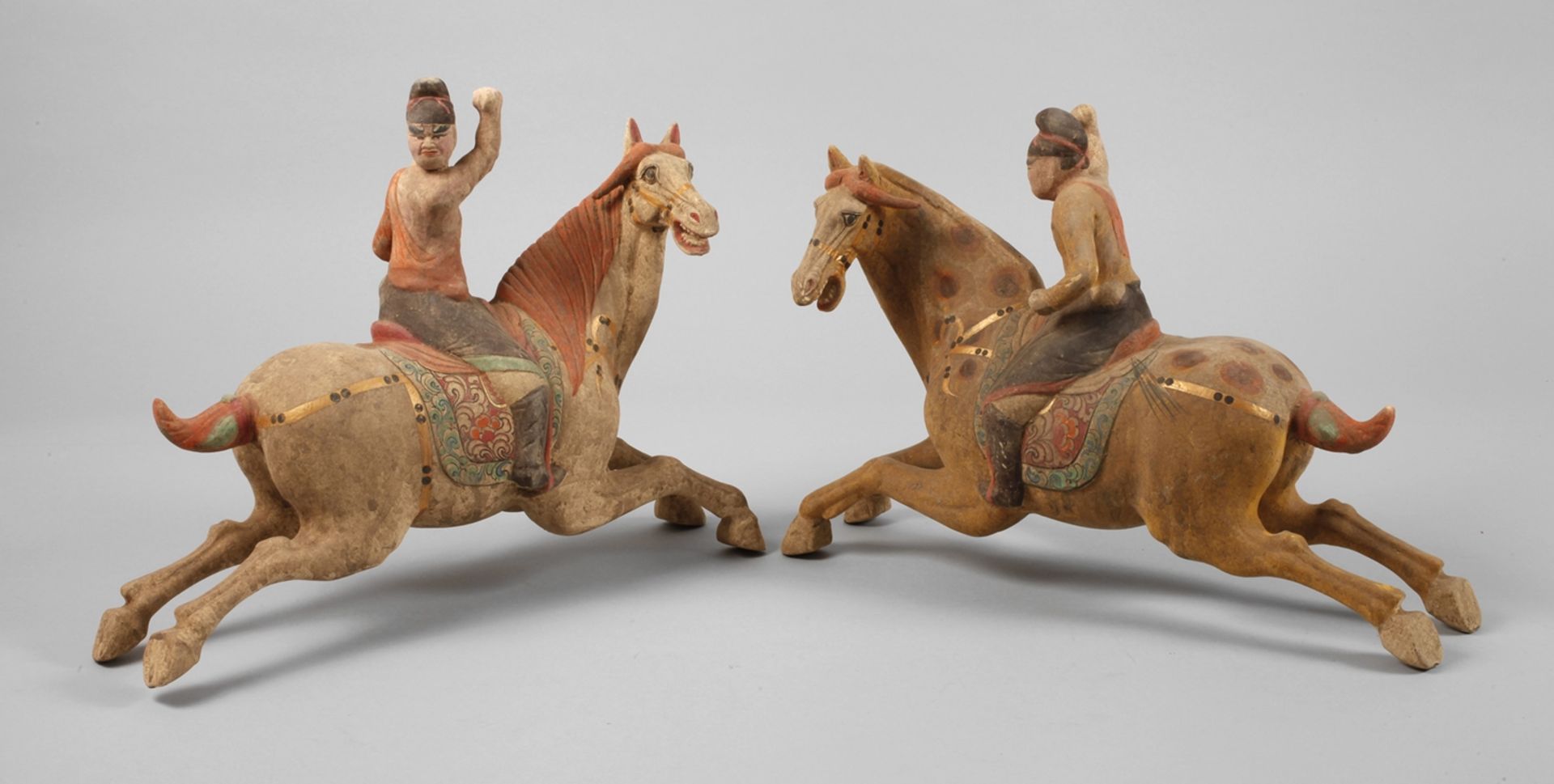 Pair of equestrian sculptures