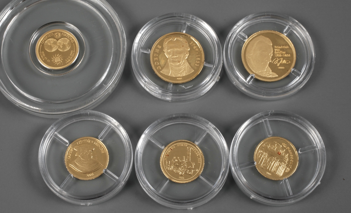 Six gold coins