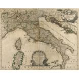 Giovanni de Rossi, copper engraving map of Italy