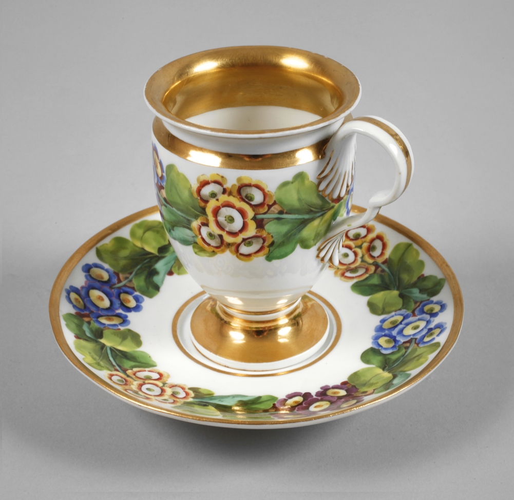 Meissen Biedermeier cup with floral painting