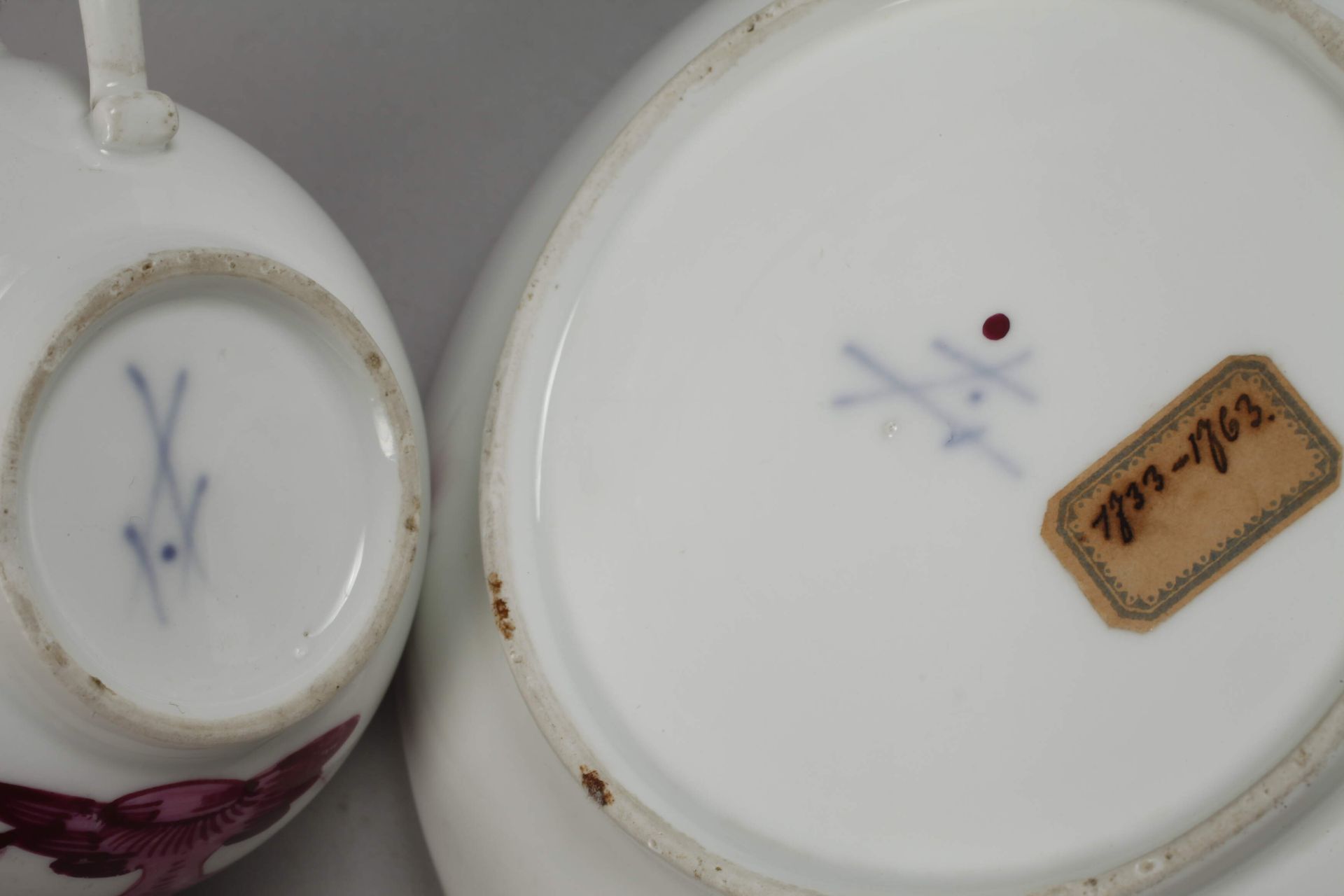 Meissen cup with saucer point time - Image 3 of 4