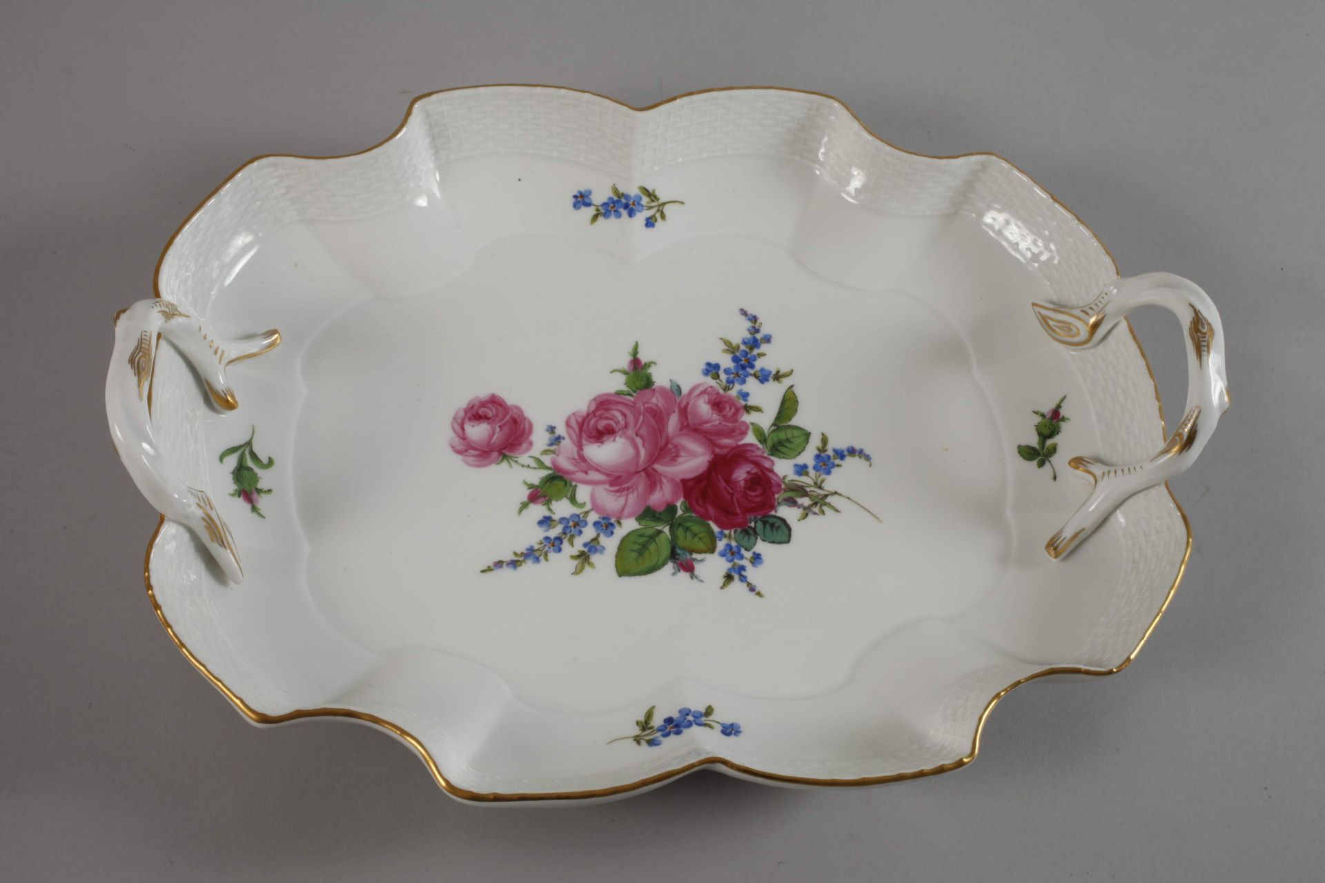 Meissen bowl with handle and wall plate "Blume 2" - Image 2 of 5