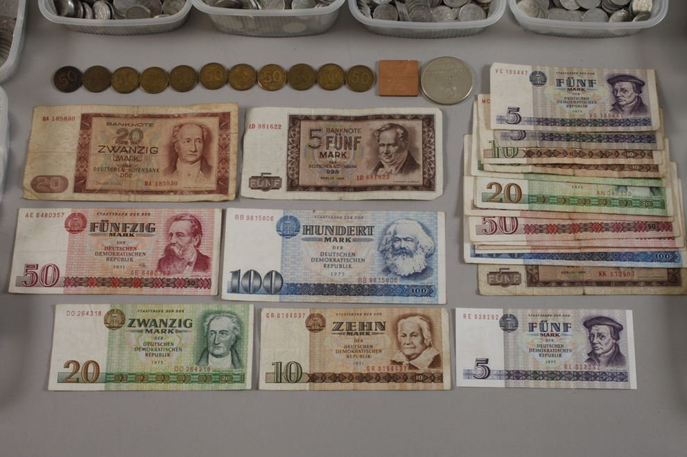 Large collection of GDR coins and banknotes - Image 2 of 6