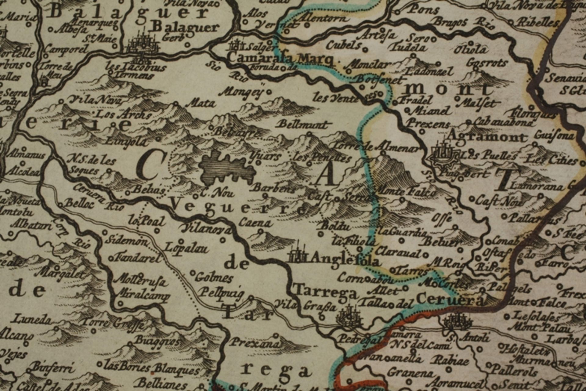 Johann Baptist Homann, copper engraving map of Catalonia - Image 3 of 3