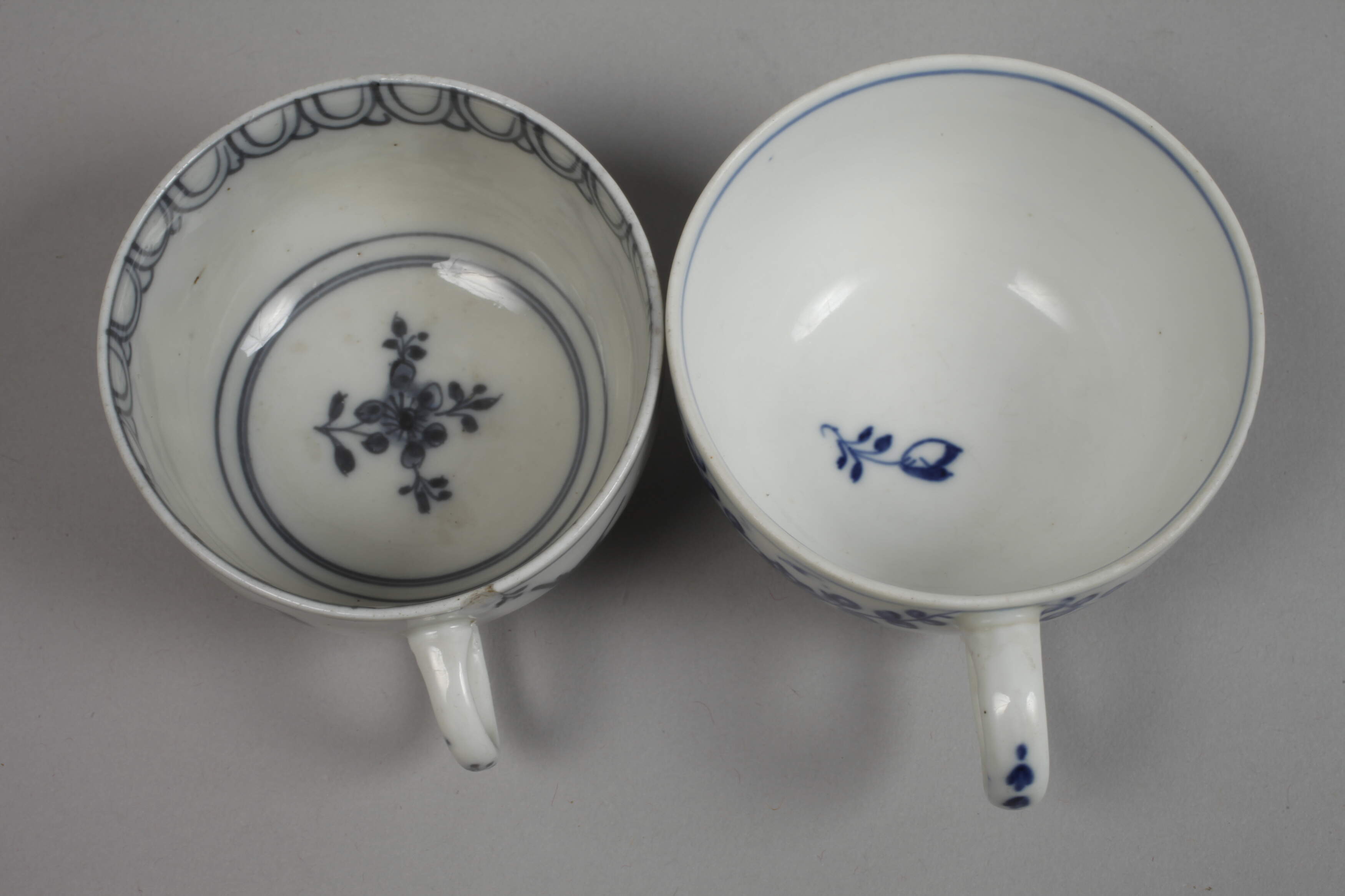 Meissen two cups with saucers blue painting - Image 8 of 8