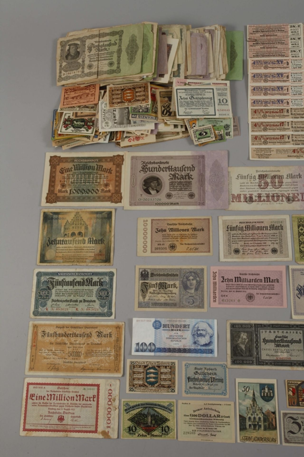 A collection of old banknotes, emergency money and shares - Image 2 of 4