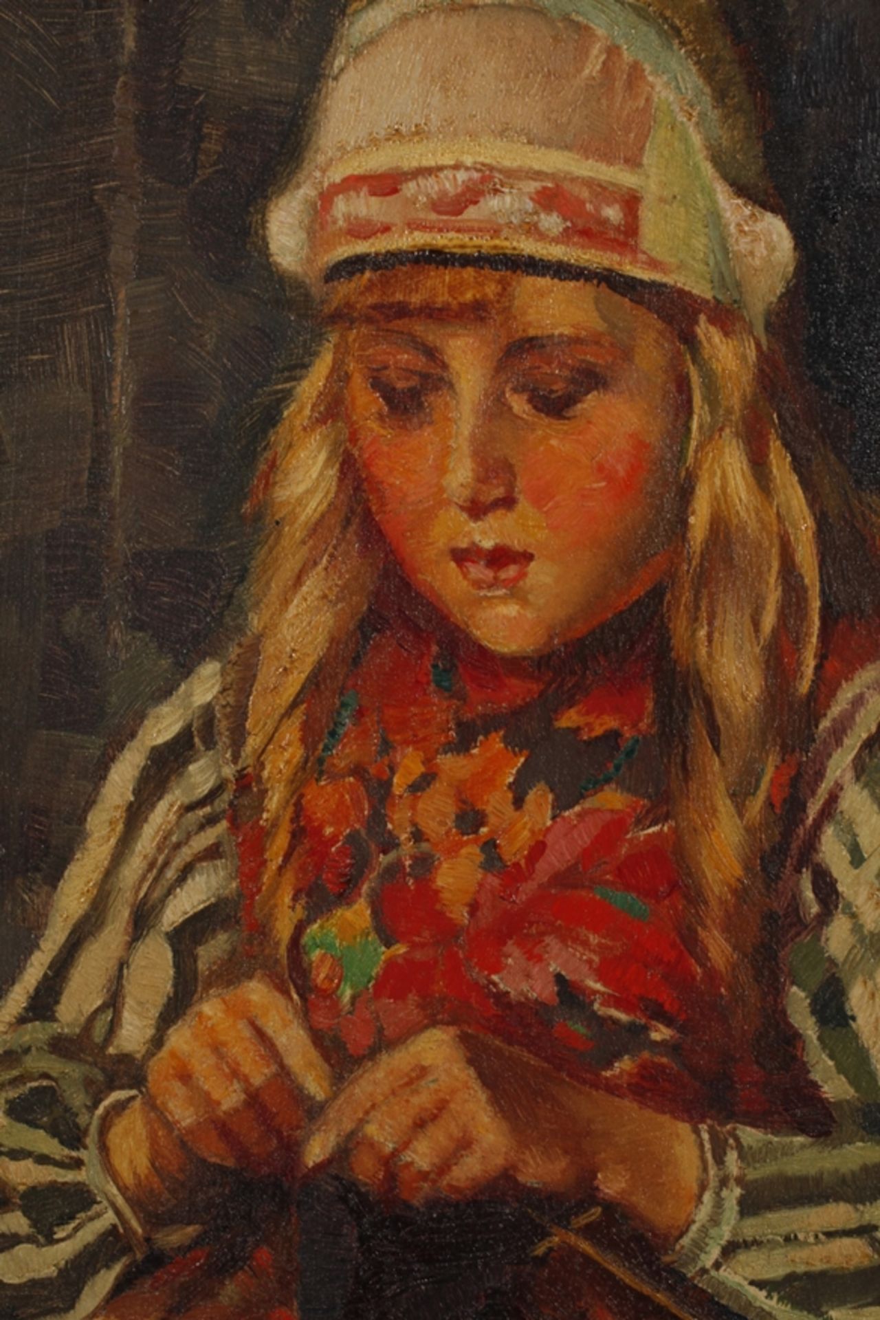 Knitting Dutch peasant girl - Image 4 of 7