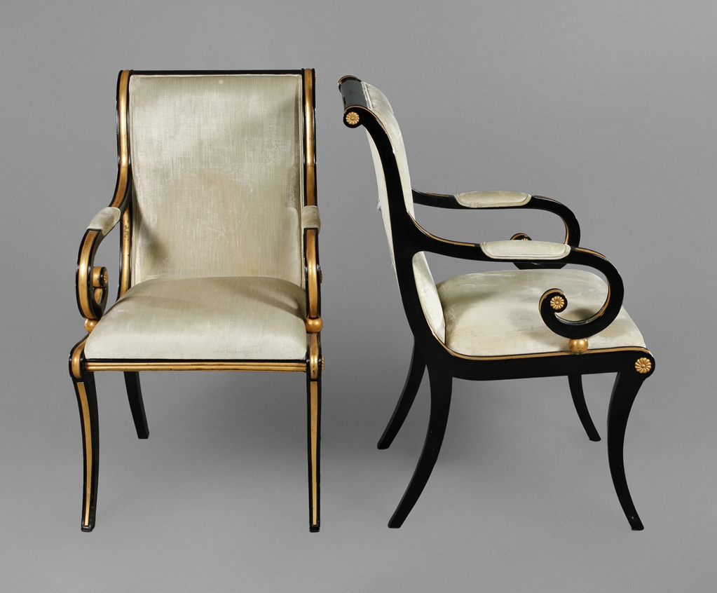 Two armchairs in Biedermeier style