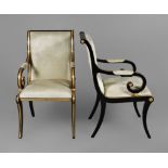 Two armchairs in Biedermeier style