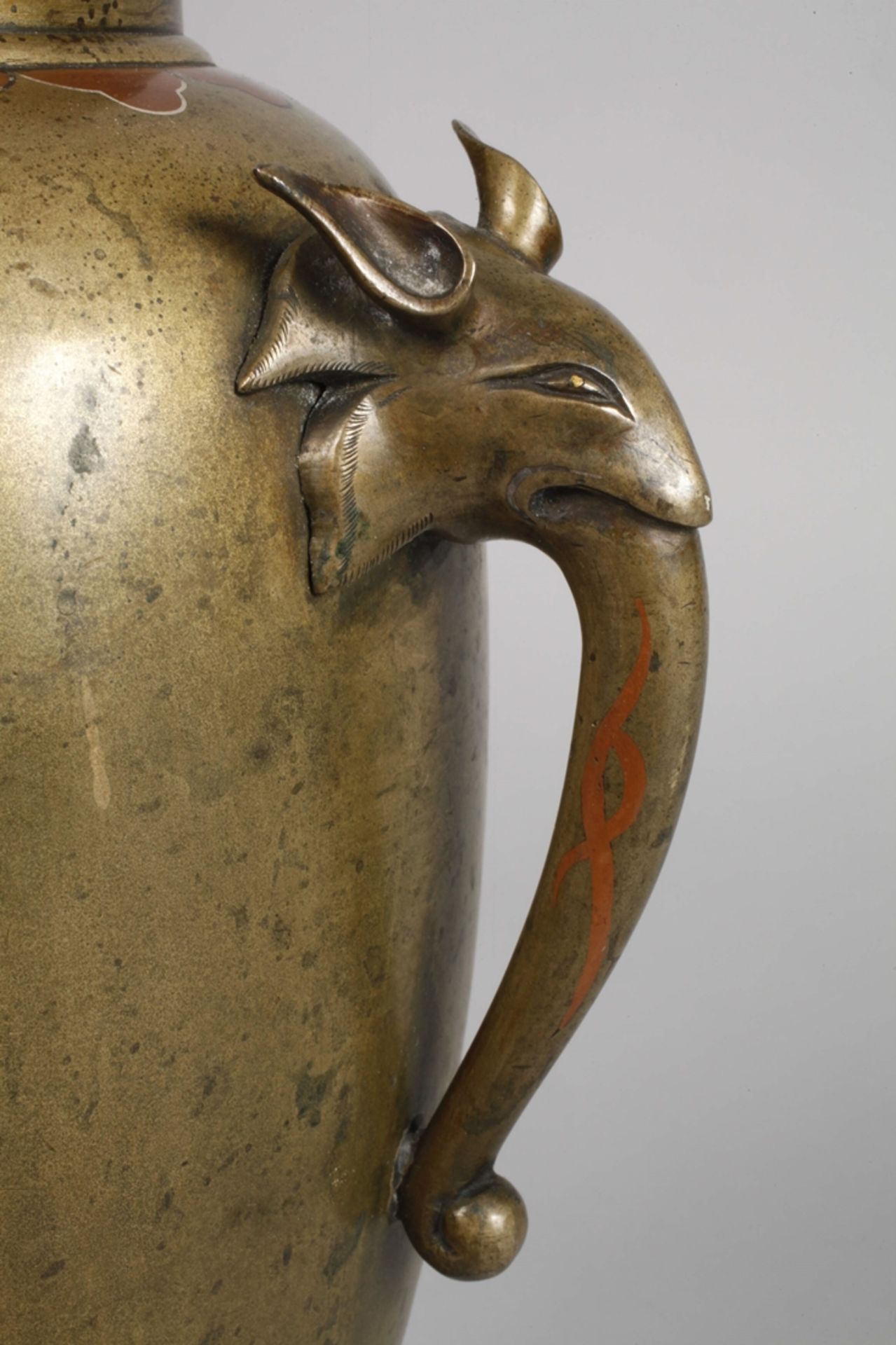Bronze vase Japan - Image 5 of 8