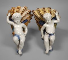Pair of baroque wall vessels