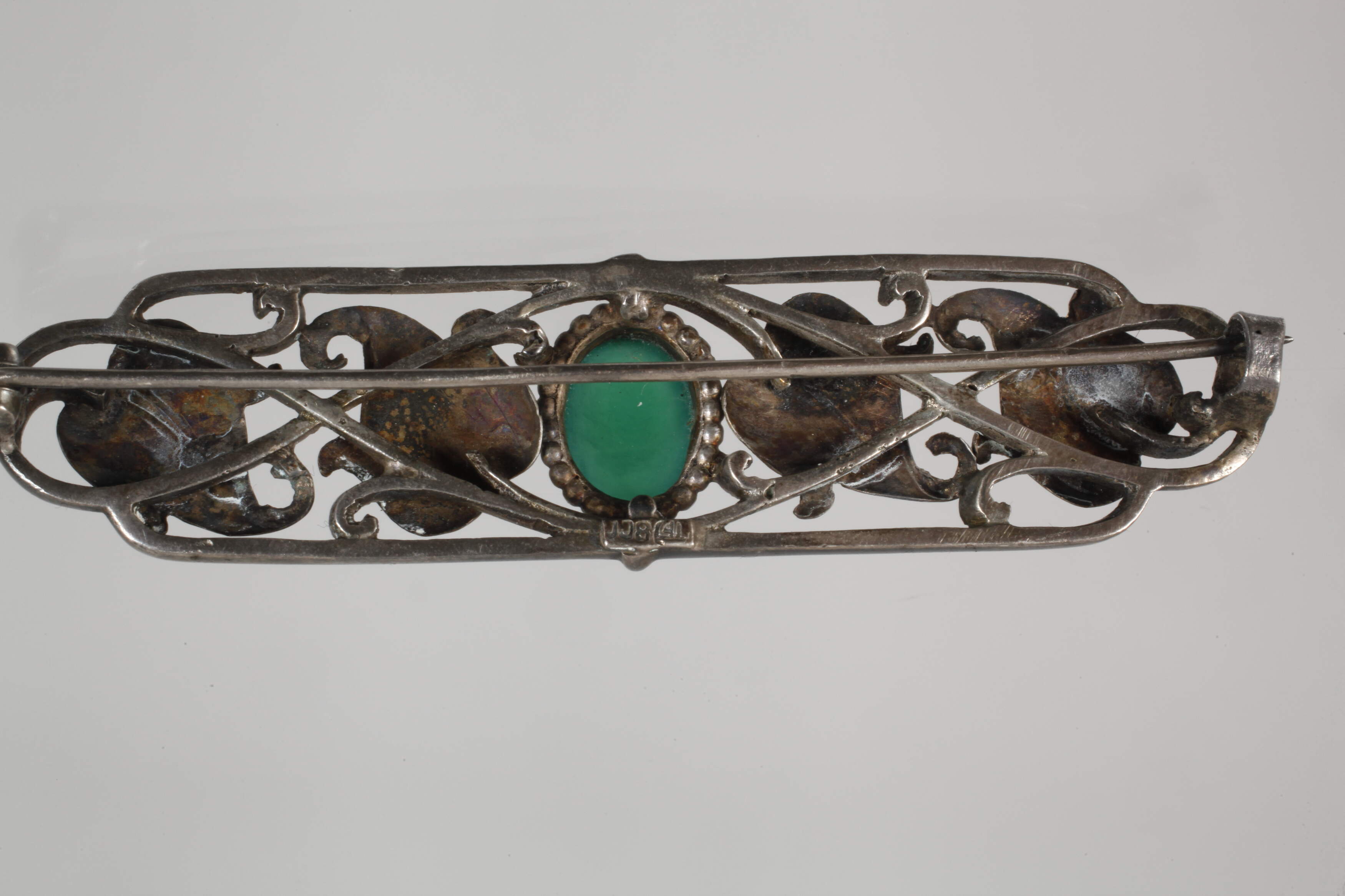 Theodor Fahrner brooch with chrysoprase - Image 2 of 2