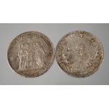 Zwei Silbermünzen Frankreich