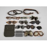 A collection of 2nd World War goggles