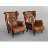 Pair of leather armchairs