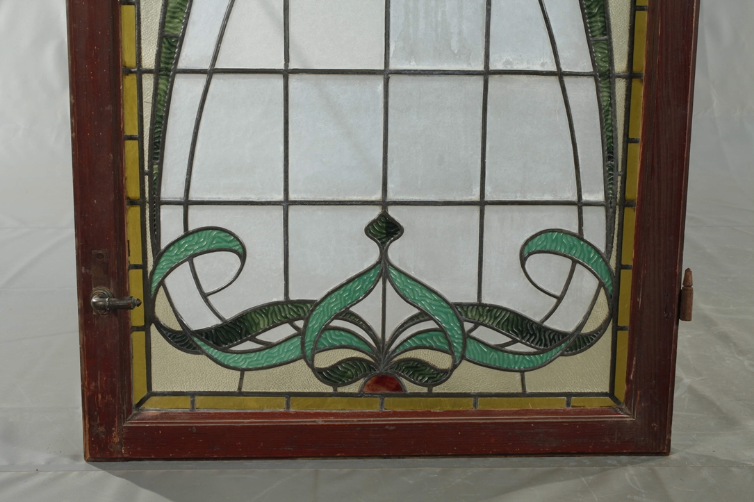 Art Nouveau window, leaded glass - Image 3 of 3
