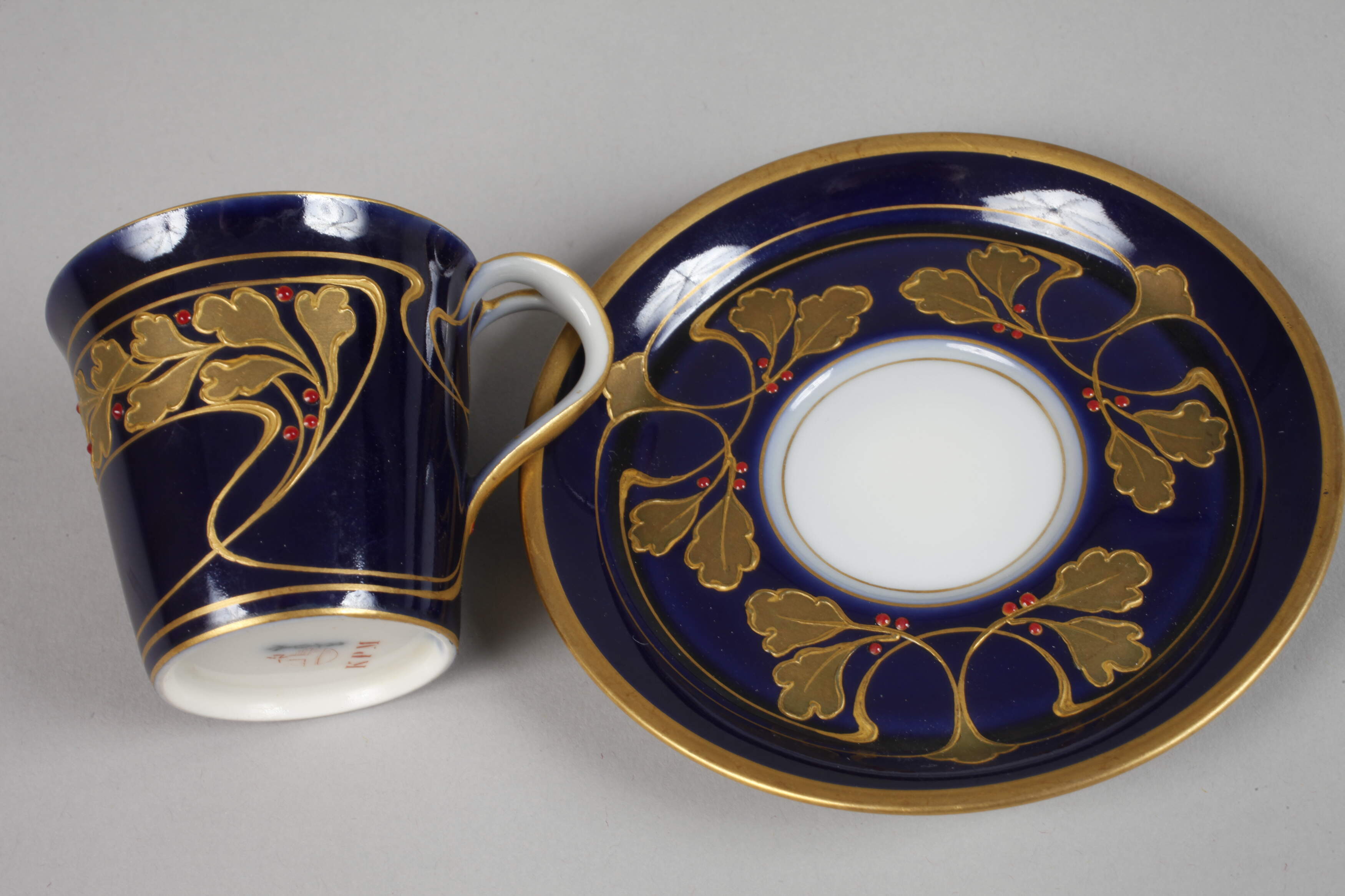KPM Berlin demitasse cup painted in gold in relief - Image 2 of 3