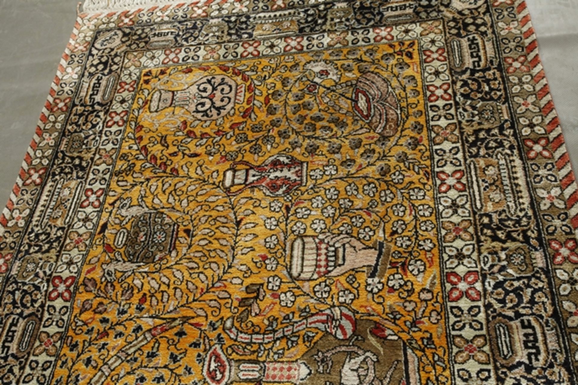 Silk carpet Hereke - Image 3 of 5