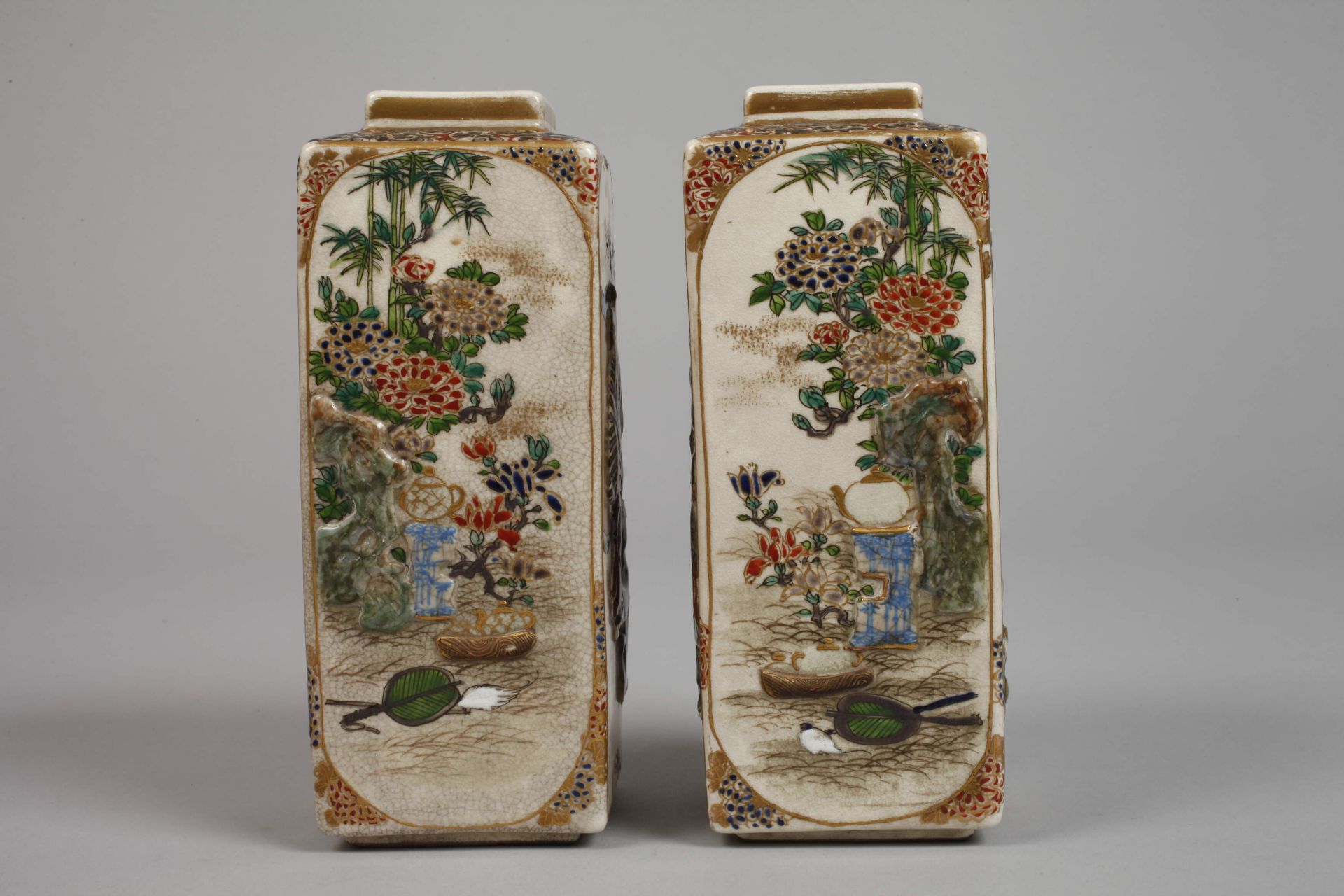Pair of Satsuma vases - Image 3 of 7