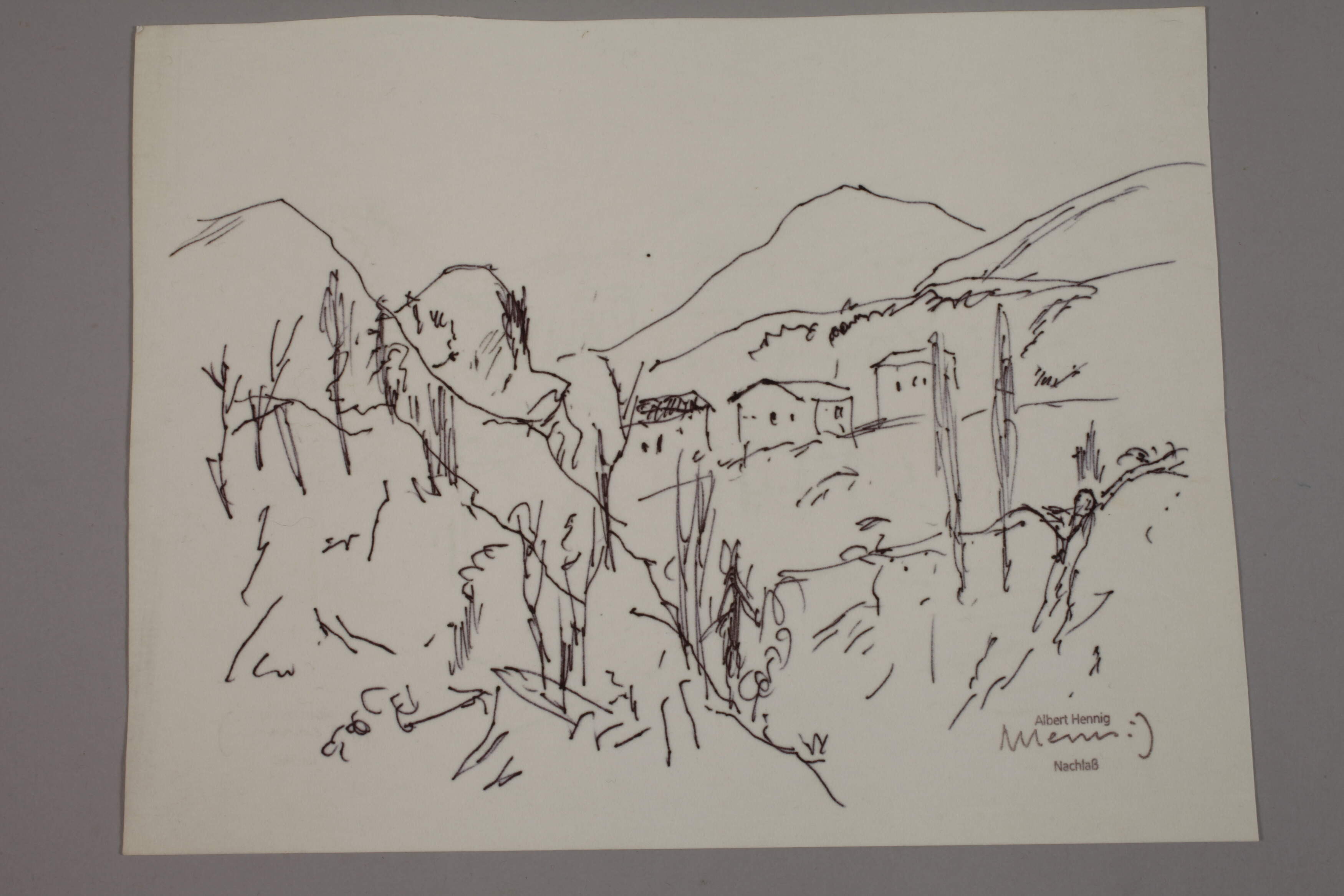 Albert Hennig, Mediterranes Dorf im Gebirge - Image 2 of 4