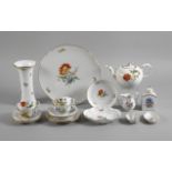 Meissen mixed lot flower painting