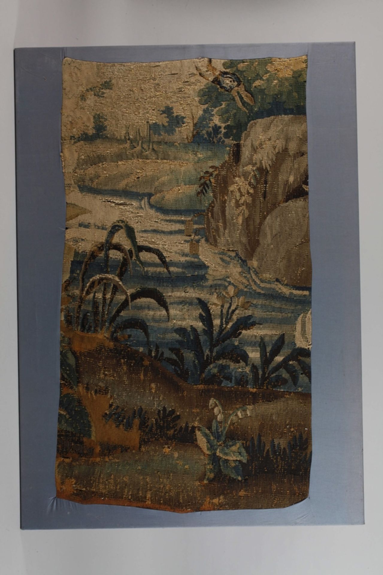 Tapestry fragment, river landscape - Image 2 of 4