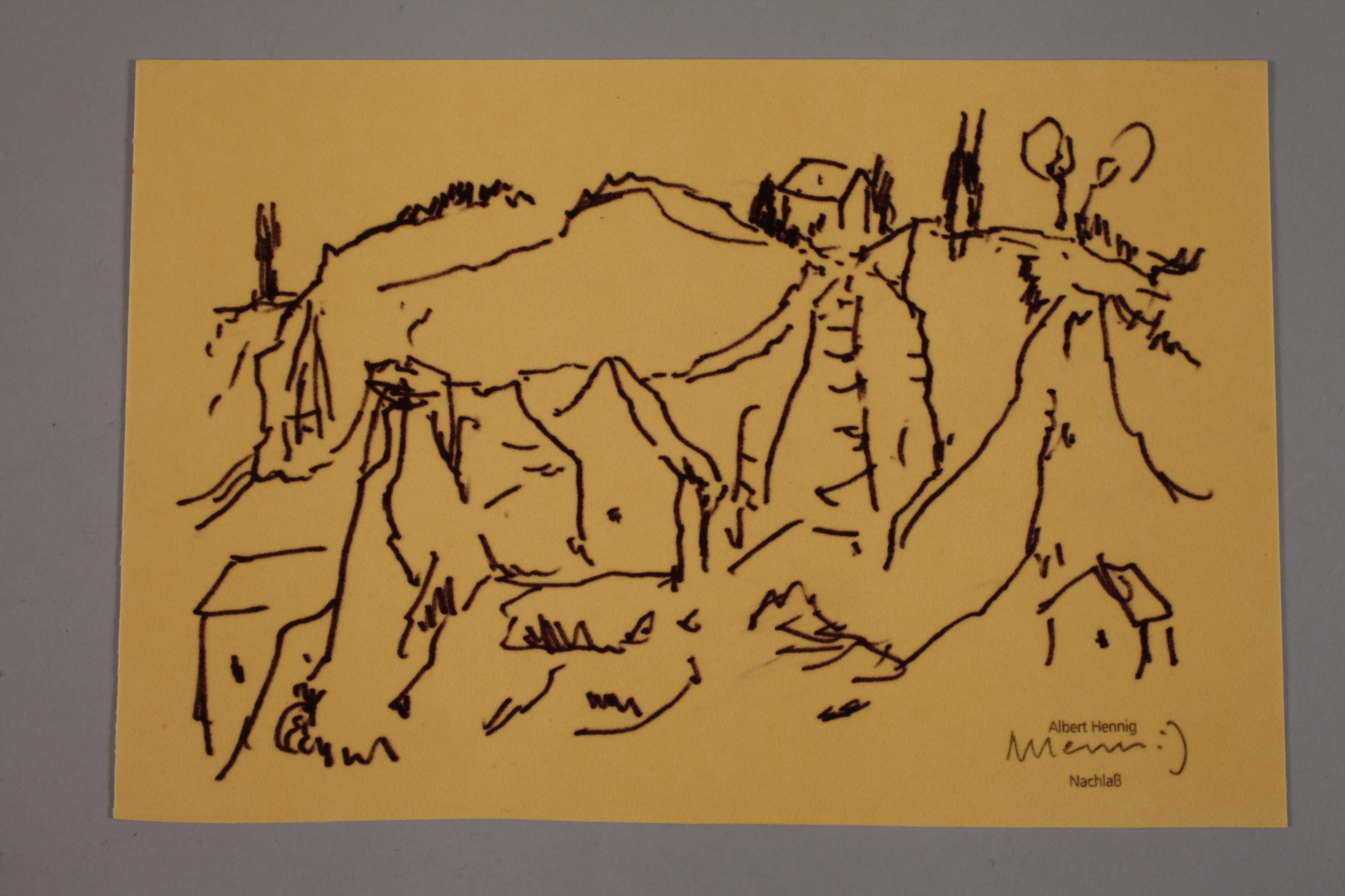 Albert Hennig, Village Landscape with Rocks - Image 2 of 3