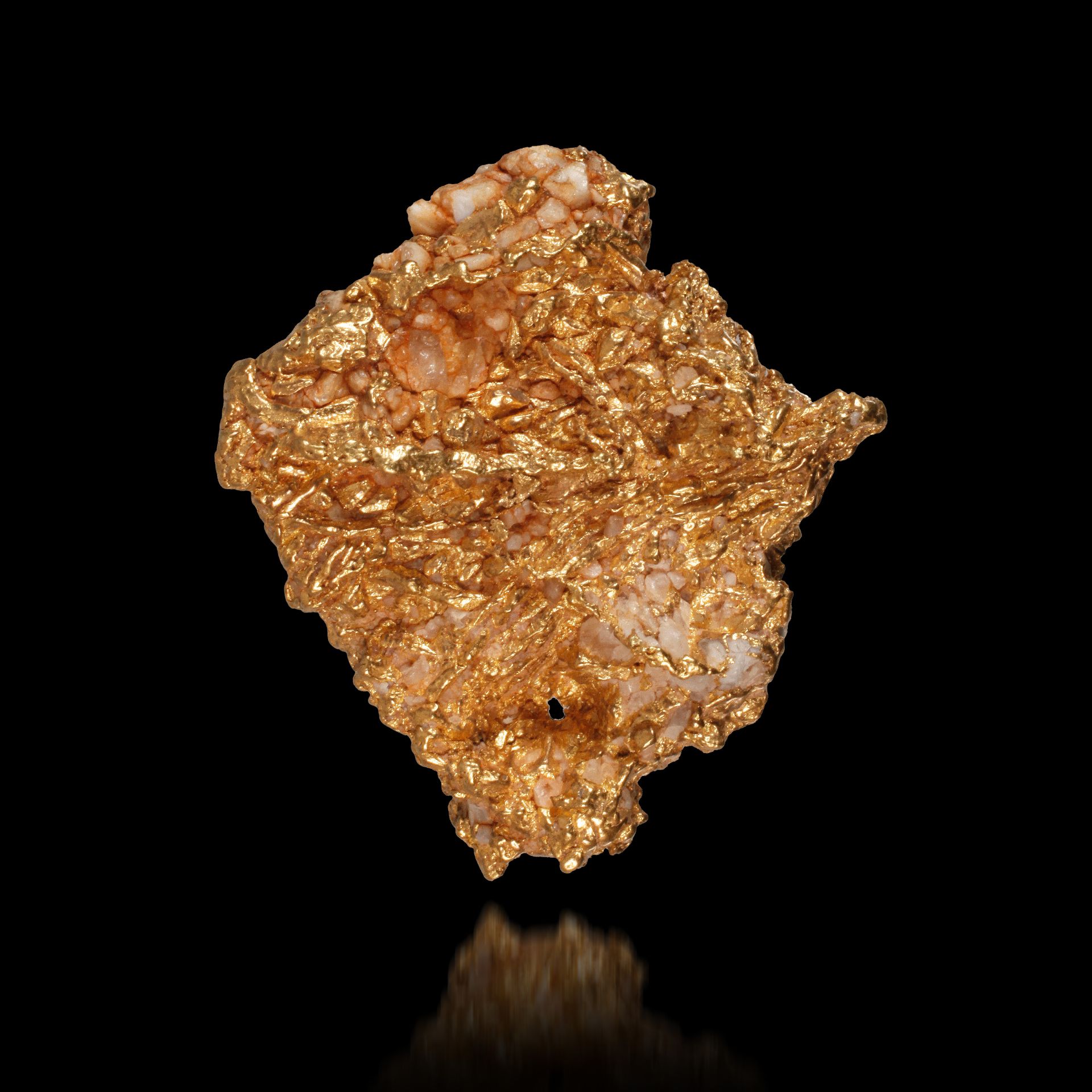 Partially crystallised gold nugget