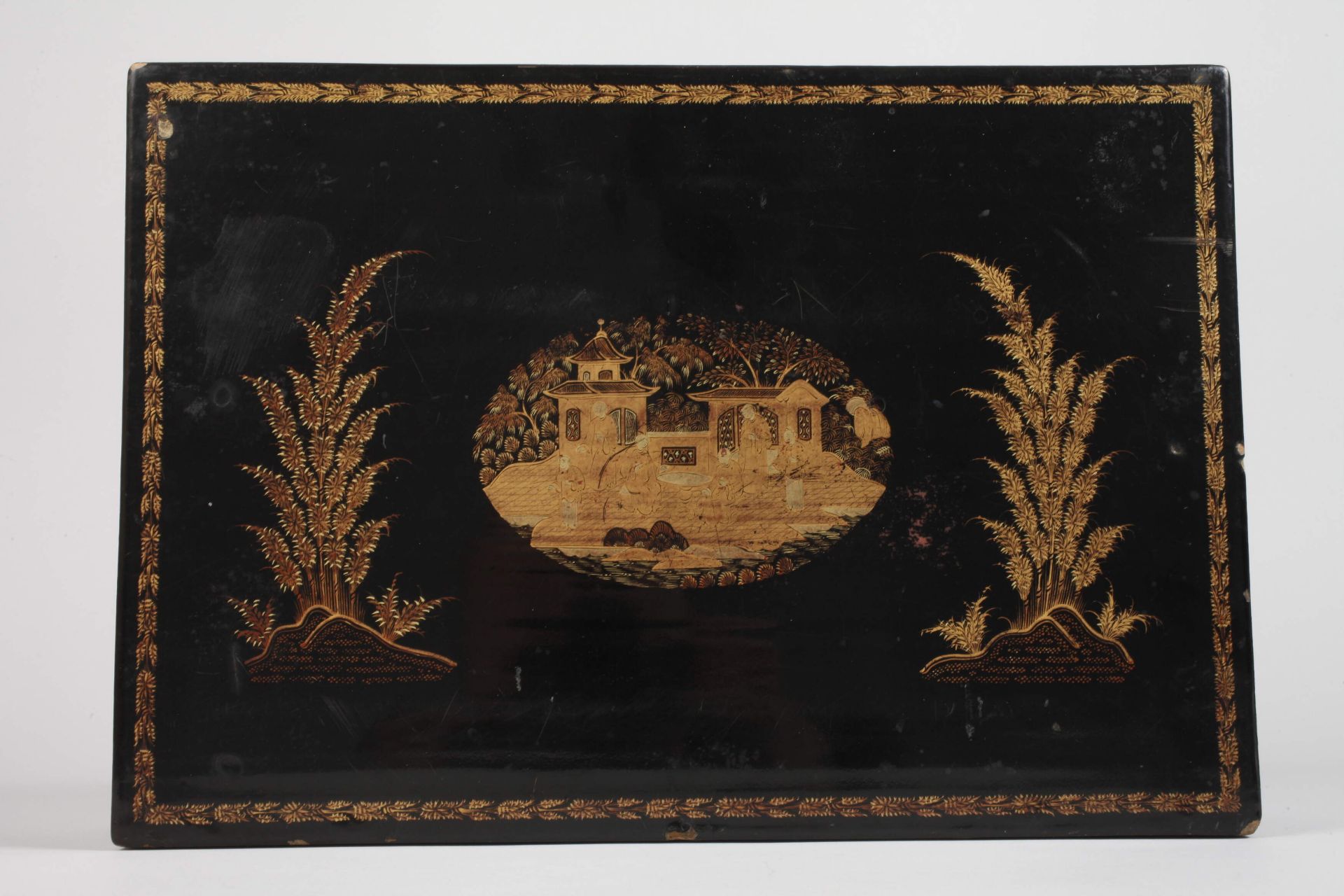 Lacquer box with chinoiserie - Image 3 of 4